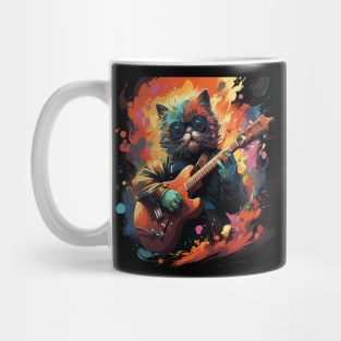 Exotic Shorthair Playing Guitar Mug